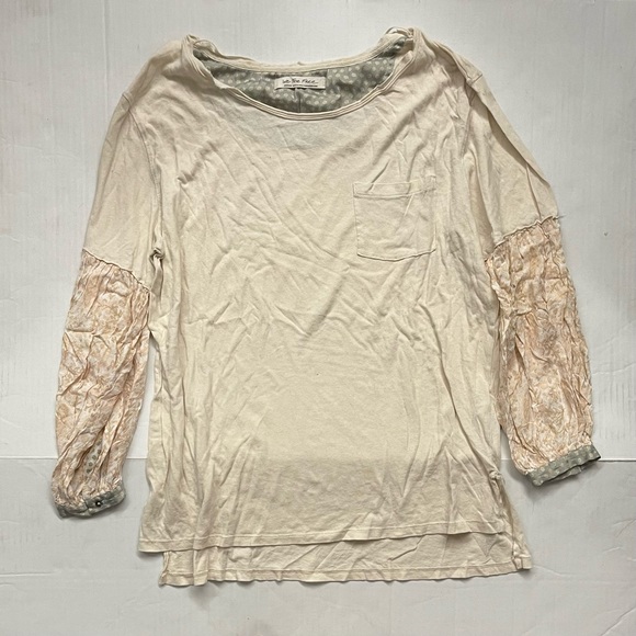 We The Free Cream Oversized Long Sleeve T-Shirt - Medium - Picture 1 of 3